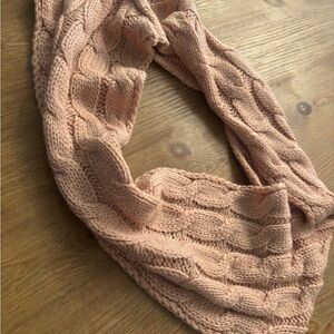 C.C Pink Cable Knit Infinity Scarf